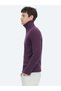 Plum Polo Neck Jacquard Knit Sweater - 4