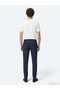 Navy Blue Striped Woven Jogging Fit Casual Trousers - 5