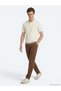 Beige Plain 100% Cotton T-Shirt - 2