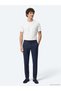 Navy Blue Striped Woven Jogging Fit Casual Trousers