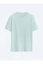 Light Green Plain Crew Neck 100% Cotton T-Shirt - 6