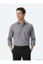 Gray Regular Fit Long Woven Casual Cotton Blend Shirt - 4