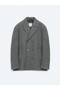 Dark Gray Regular Fit Double-Breasted Collar Knitted Coat - 6