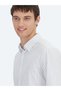 Navy Blue Striped Regular Fit Long Sport Cotton Blend Shirt - 4
