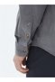 Gray Corduroy Regular Fit Long Woven Velvet Casual 100% Cotton Shirt - 5