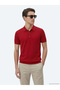 Red Polo Neck Plain Knit Knitwear