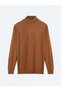 Camel Hair Half Turtleneck Solid Knit Wool Blended Sweater Sweater - 6