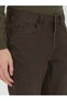 Brown Slim Fit Denim Cotton Blended Trousers - 3