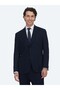 Navy Blue Plain Modern Fit Cotton Blend Knitted Suit