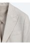 Beige Patterned Modern Fit Wool Blend Suit - 8
