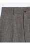Brown Fabric Relaxed Fit Casual Linen Blend Trousers - 7