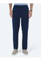 Navy Blue Woven Jogging Fit Casual Cotton Blend Trousers - 2