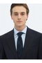 Navy Blue Striped Modern Fit Wool Blend Suit - 4