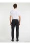 Black Straight Woven Slim Fit Casual Trousers - 4