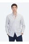 Light Navy Blue Plain Regular Fit Long Woven Casual Cotton Blend Shirt