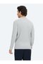 Light Gray Polo Neck Jacquard Wool Blend Knitwear Sweater - 5