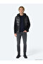 Black Regular Fit Hooded Woven Coat - 3