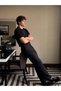 Black Woven Jogging Fit Casual Trousers - 7