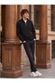 Black High Collar Plain Sweatshirt - 2