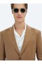 Brown Plain Modern Fit 100% Linen Suit - 3