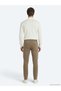 Mustard Slim Fit Denim Cotton Blend Trousers - 4