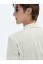 Beige Striped Modern Fit Linen Blend Jacket - 7