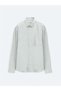 Gray Plain Oversize Fit Long Woven Casual Shirt - 7
