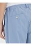 Blue Plain Woven Jogging Fit Casual Trousers - 5