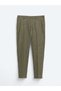 Khaki Woven Jogging Fit Casual Wool Blend Trousers - 7