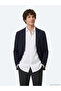 Navy Blue Striped Comfort Fit Jacket - 7