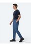 Indigo Woven Carrot Fit Casual Cotton Blended Pants - 4
