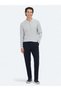 Light Gray Polo Neck Jacquard Wool Blend Knitwear Sweater - 2