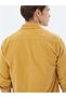 Yellow Corduroy Regular Fit Long Woven Velvet Casual 100% Cotton Shirt - 6