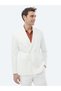 Ecru Plain Slim Fit Suit - 6