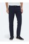 Navy Blue Denim Slim Fit Casual Cotton Blend Trousers - 2