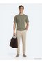Khaki Plain 100% Cotton T-Shirt - 3
