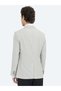 Gray Patterned Modern Fit Linen Blended Jacket - 6