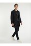 Black Woven Slim Fit Casual Cotton Blend Trousers - 4