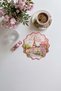 Paris Pink Spring Patterned Embroidery Edge Cocktail Napkin 1 Piece