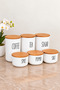 3-Piece Bamboo Lid Tea/Coffee/Sugar Containers and 3-Piece Bamboo Lid Salt/Pepper/Spice Containers - 4