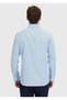 Blue Striped Regular Fit Long Woven Classic Cotton Blend Shirt - 5