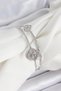Brass Silver Color Zircon Stone Clover Model 2-Piece Women's Bracelet