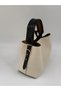 Women's Aden Model Canvas Knitted Handle Detailed Hand & Crossbody Bag
