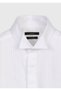White Plain Slim Fit Double Cuff Tuxedo Shirt - 6