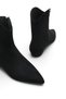 Women's Faux Leather Pointed Toe Short Heeled Cowboy Zippered Casual and Office Boots Suede - 5