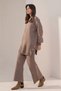 Women's Knitwear Fabric Button Detailed 2-Piece Knitwear Set 8576 Mink - 5