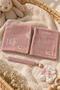2-Layer Muslin Carousel Baby Set of 4 - Blanket 100X100 Cm, Pacifier Strap, Socks - Powder Pink
