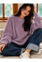 Lilac Crew Neck Oversized Women’s Knit Sweater
