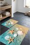 Digital Printed Velvet Surface 2-Piece Bath Mat Set 60X90 and 60X40 cm Non-Slip Base Toilet Set - 5
