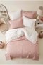 7 Piece Cotton Pique Covered and Ruffled Fulya Double Duvet Cover Set Powder - 3